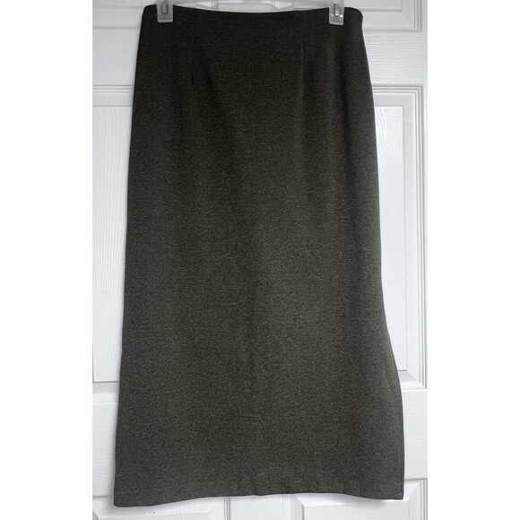 Y2K Bratz We Too Sportswear Taupe Green Maxi Skirt Side Slits Size L Large - Picture 1 of 7
